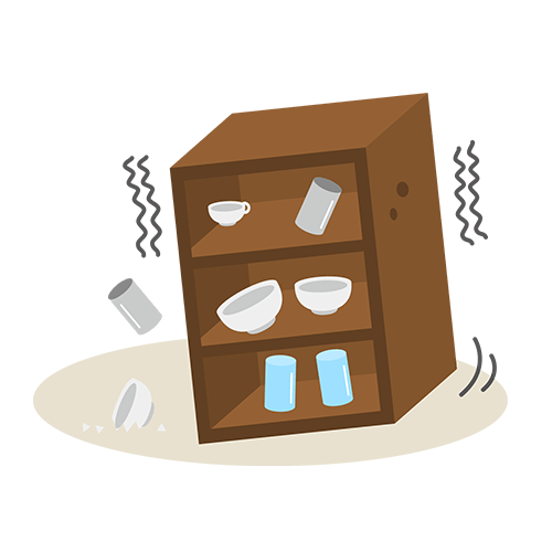 不測かつ突発的な事故（破損・汚損など）イメージ